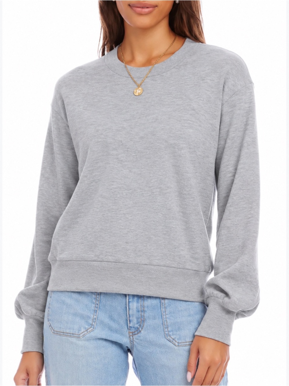 Karen Kane Heather Gray Crewneck Sweatshirt M